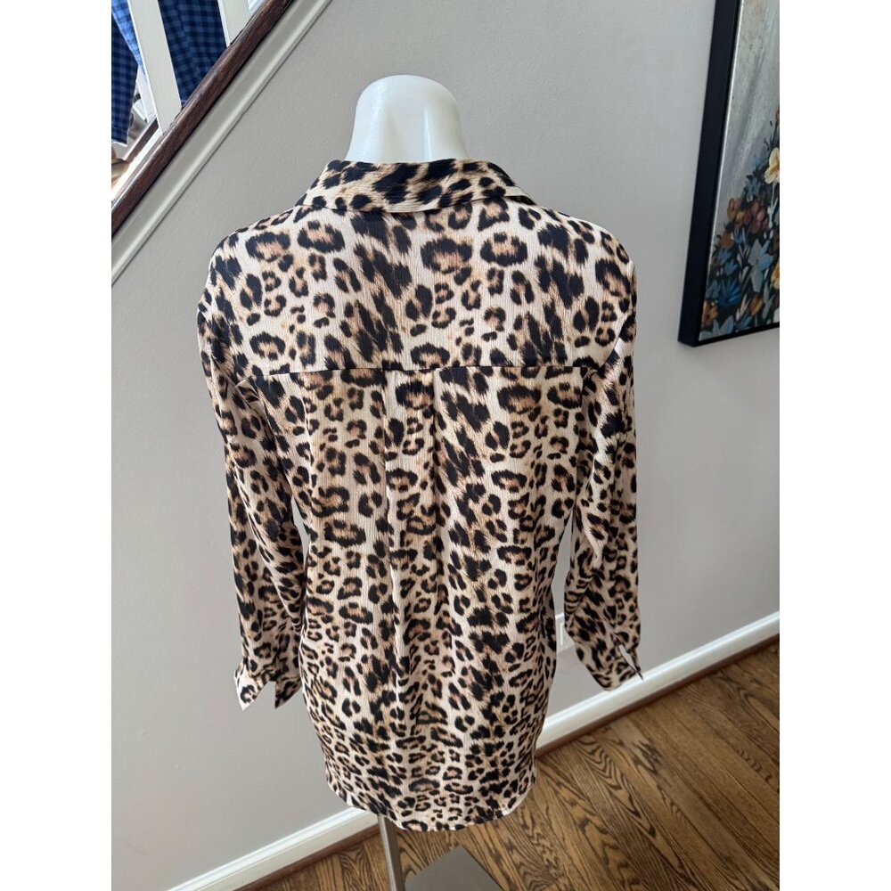 Zara Leopard Cheetah Print Button Down Oversized … - image 3